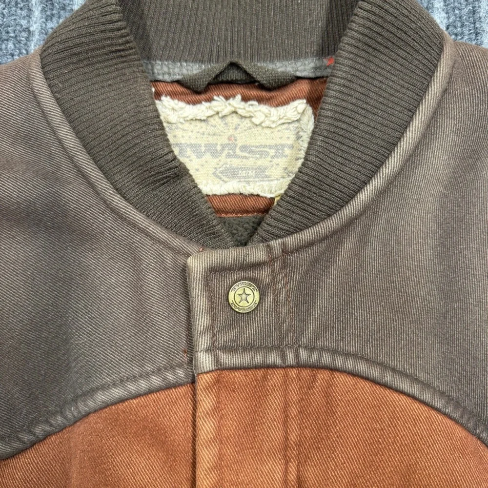 Twist Western Canvas Fleece Lined Vest Medium Brown Excellent Workwear (2168)